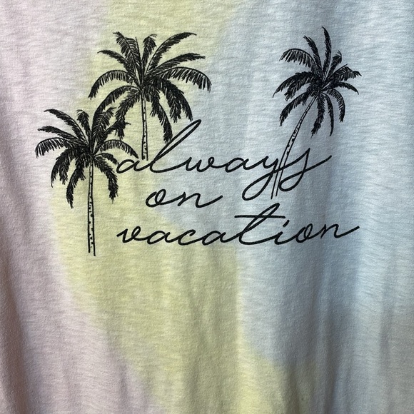 LANE BRYANT UGC Womens Sz 14/16Tee Always On Vacation Tropical Watercolor shirt - Picture 3 of 9
